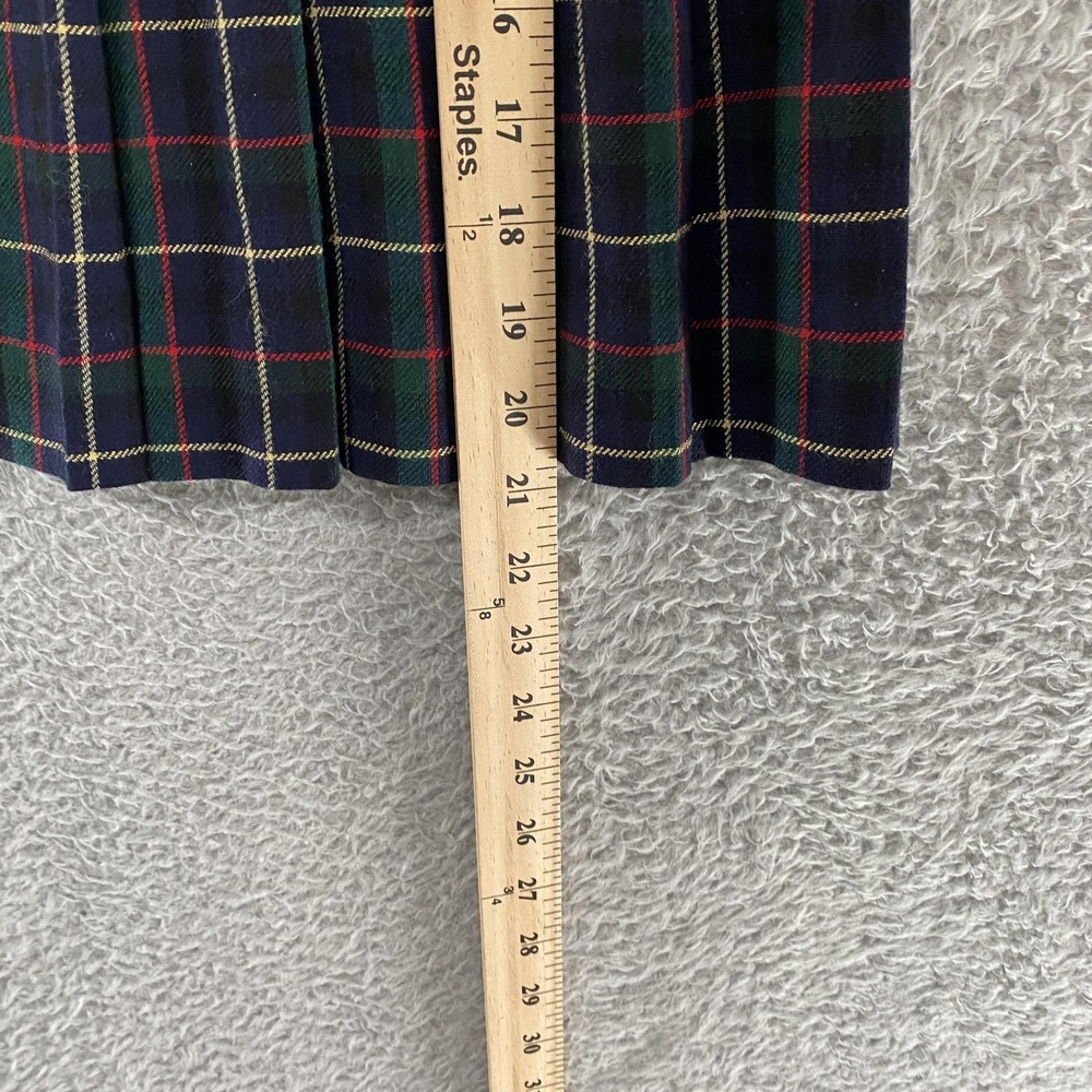 Talbots Vintage Skirt Womens 12 Plaid Wool Pleated Knee Length Made In USA 90s - Picture 6 of 13